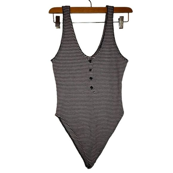 Wild Fable Striped Textured Body Suit - Picture 1 of 6